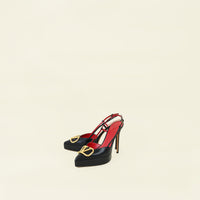 Valentino Black Vlogo Platform Slingback Pump 39