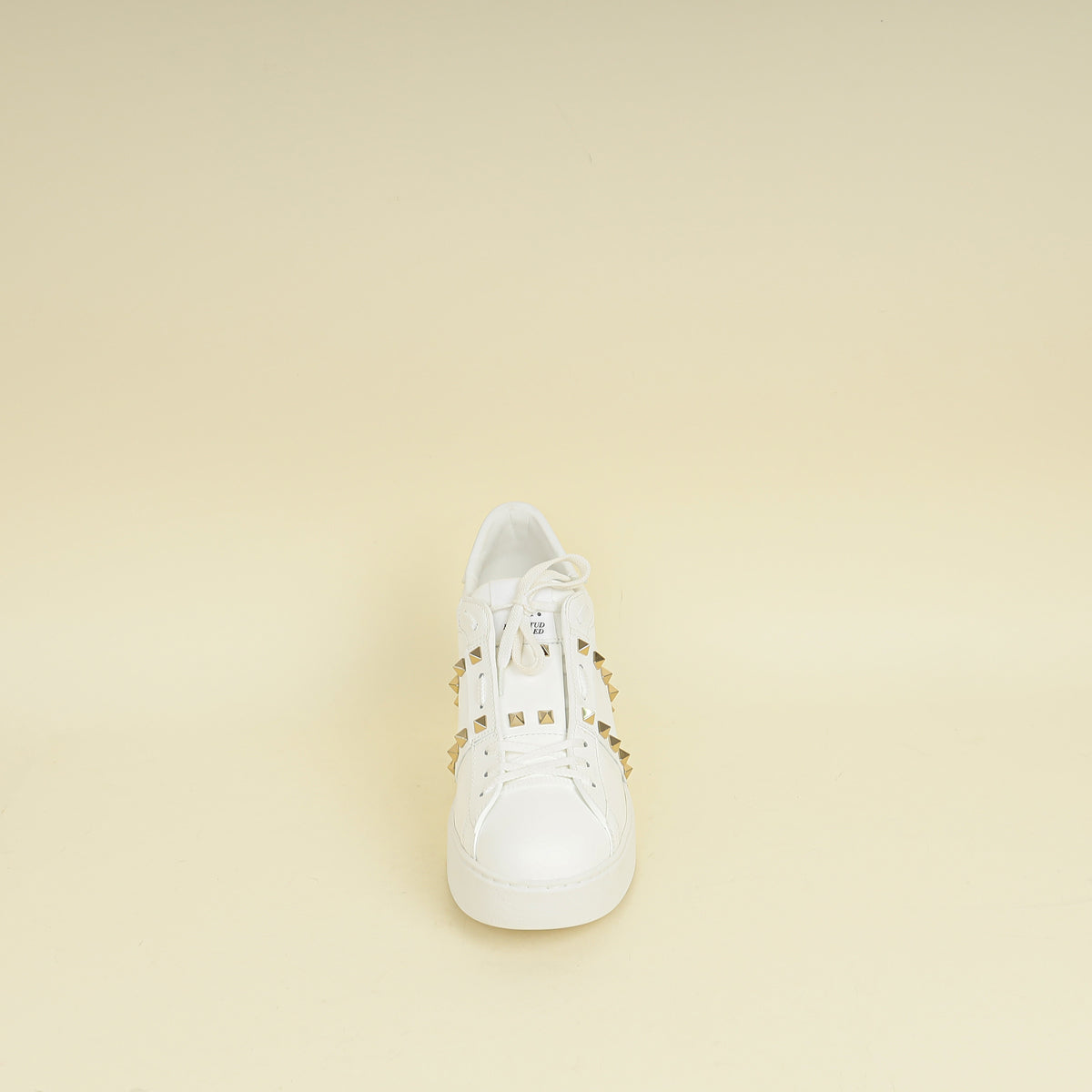 Valentino White Open Flatform Rockstud Untitled Sneaker 40.5