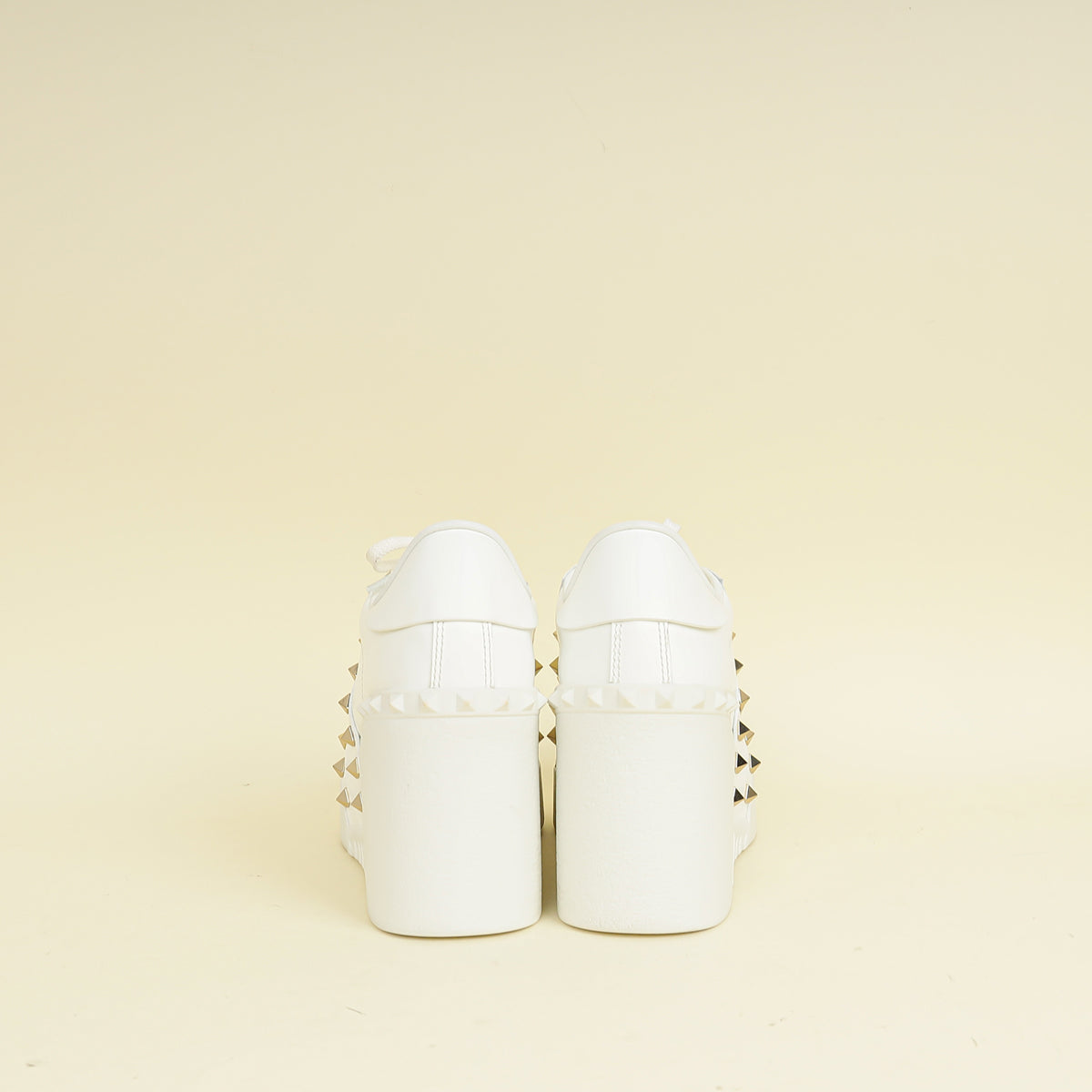 Valentino White Open Flatform Rockstud Untitled Sneaker 40.5