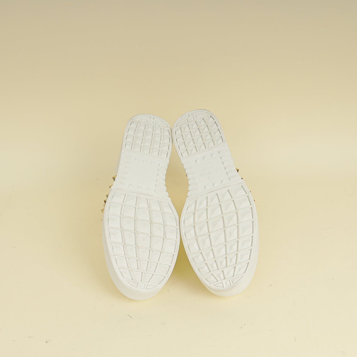 Valentino White Open Flatform Rockstud Untitled Sneaker 40.5