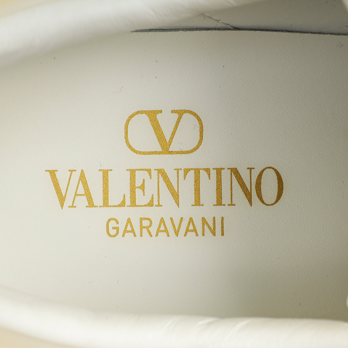 Valentino White Open Flatform Rockstud Untitled Sneaker 40.5