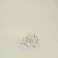 Valentino Latte Rockstud Slides Sandal 40
