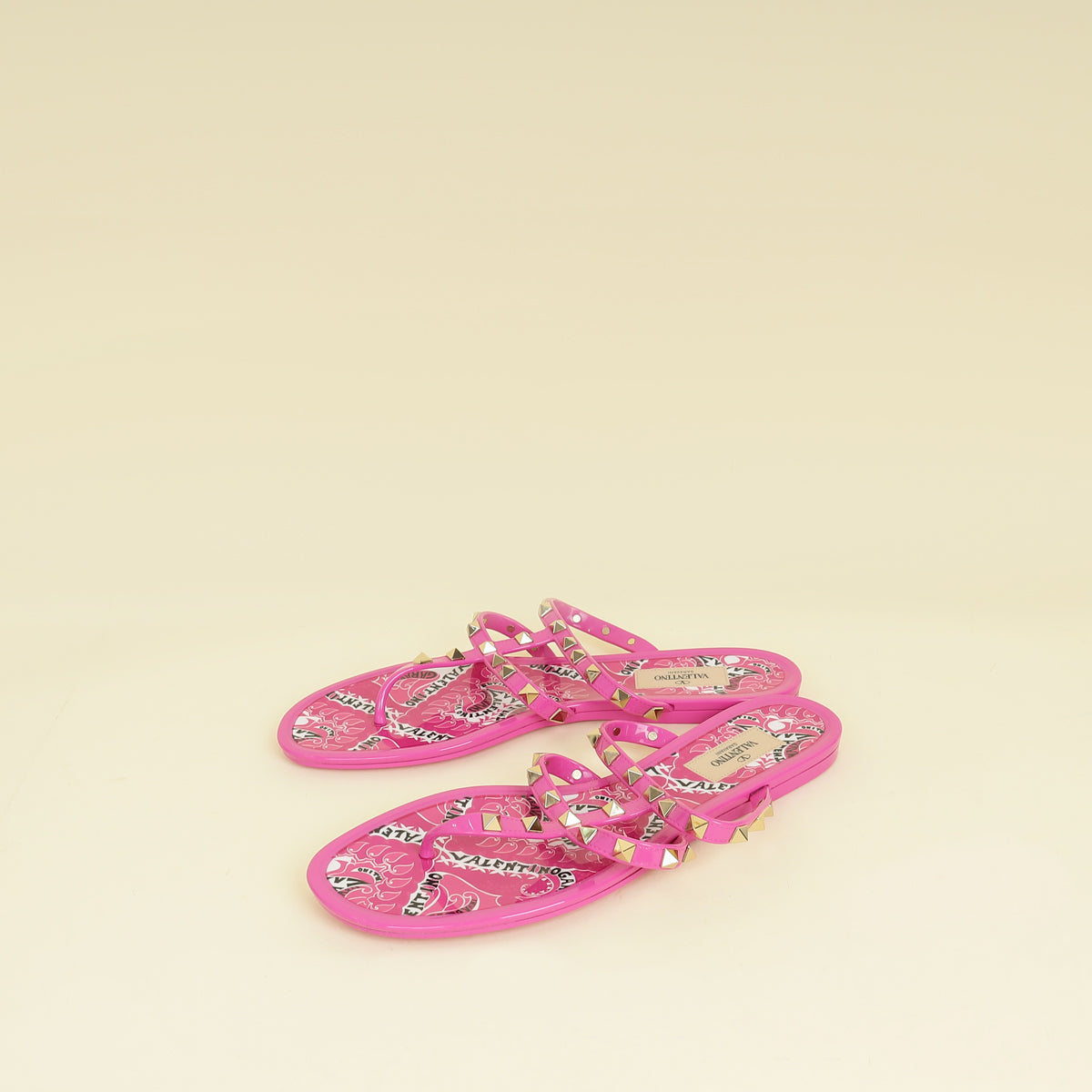 Valentino Bright Pink Summer Rockstud Sandals 40