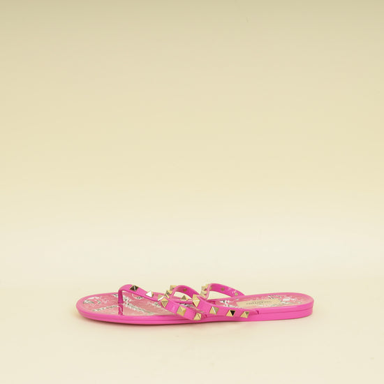 Valentino Bright Pink Summer Rockstud Sandals 40