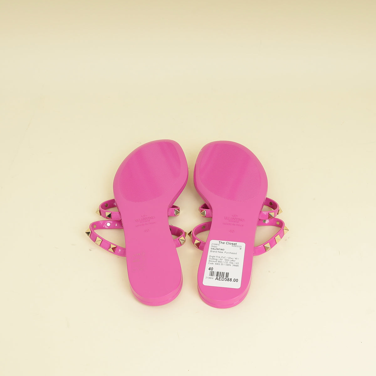 Valentino Bright Pink Summer Rockstud Sandals 40