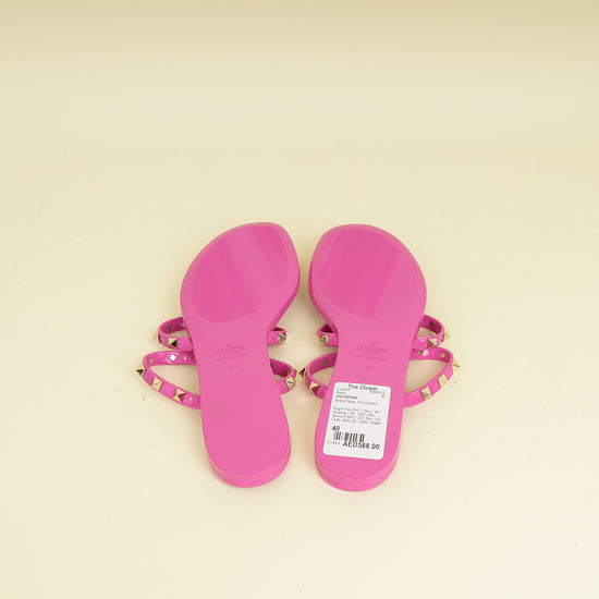 Valentino Bright Pink Summer Rockstud Sandals 40