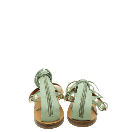 Valentino Mint Green Rockstud Gladiator Sandals 40