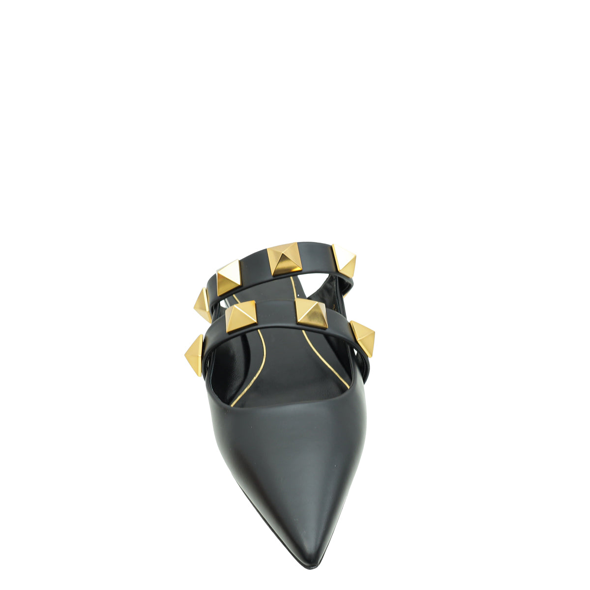 Valentino Black Roman Stud Flat Mules 41.5-Valentino-THE CLOSET