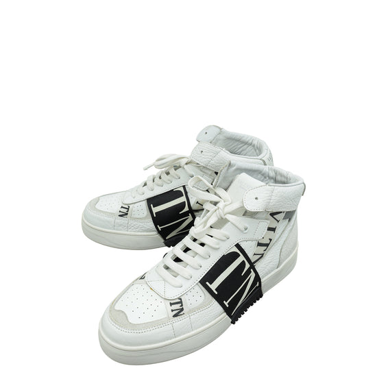 Valentino White VL7N Logo High Top Sneaker 41