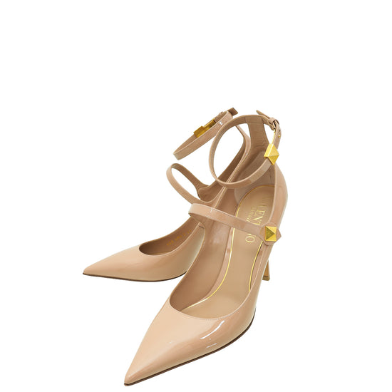 Valentino Rose Cannelle Tiptoe Ankle Strap 100mm Pumps 41