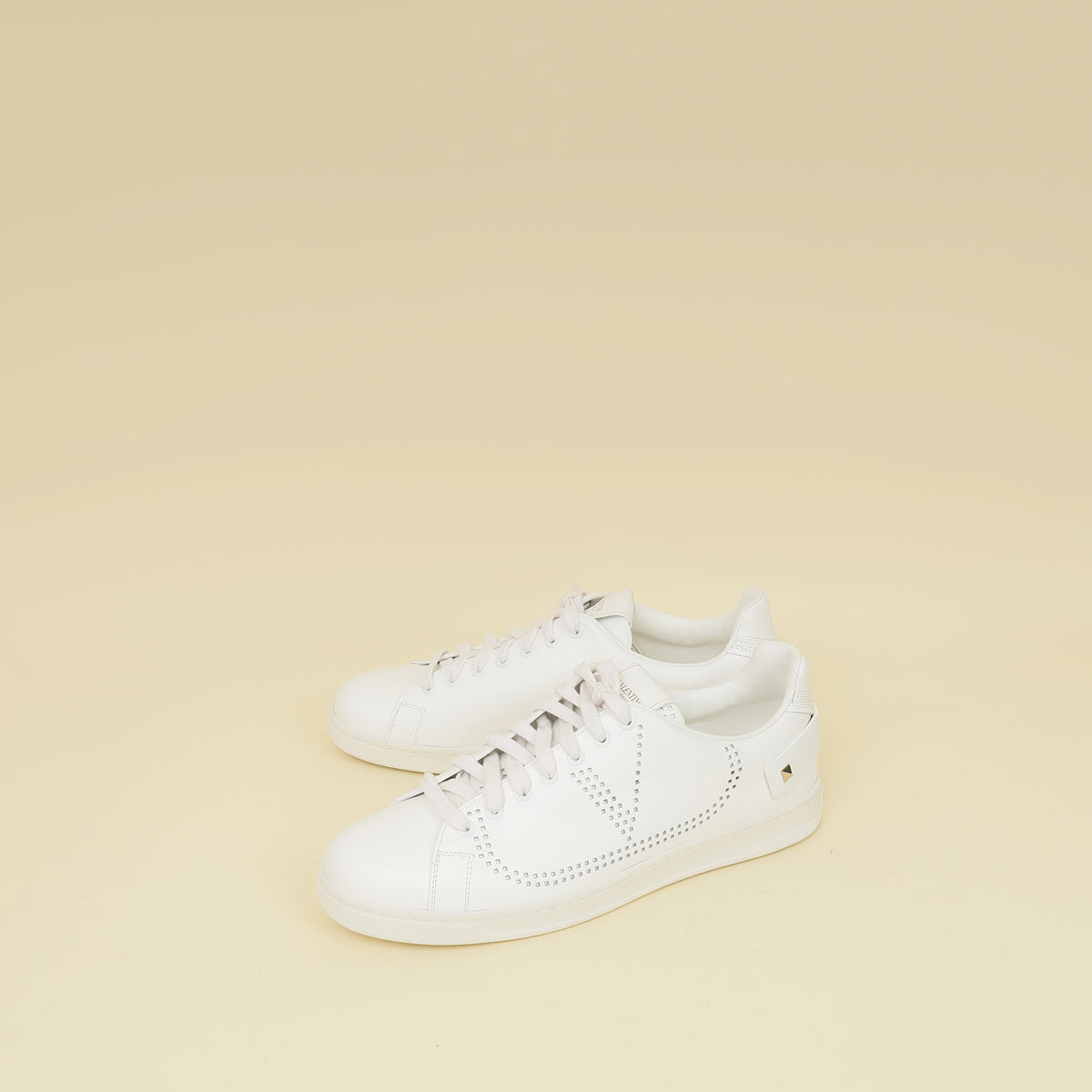 Valentino White VLOGO Backnet Sneakers 42-Valentino-THE CLOSET