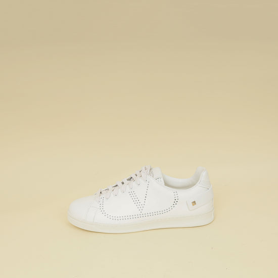 Valentino White VLOGO Backnet Sneakers 42-Valentino-THE CLOSET