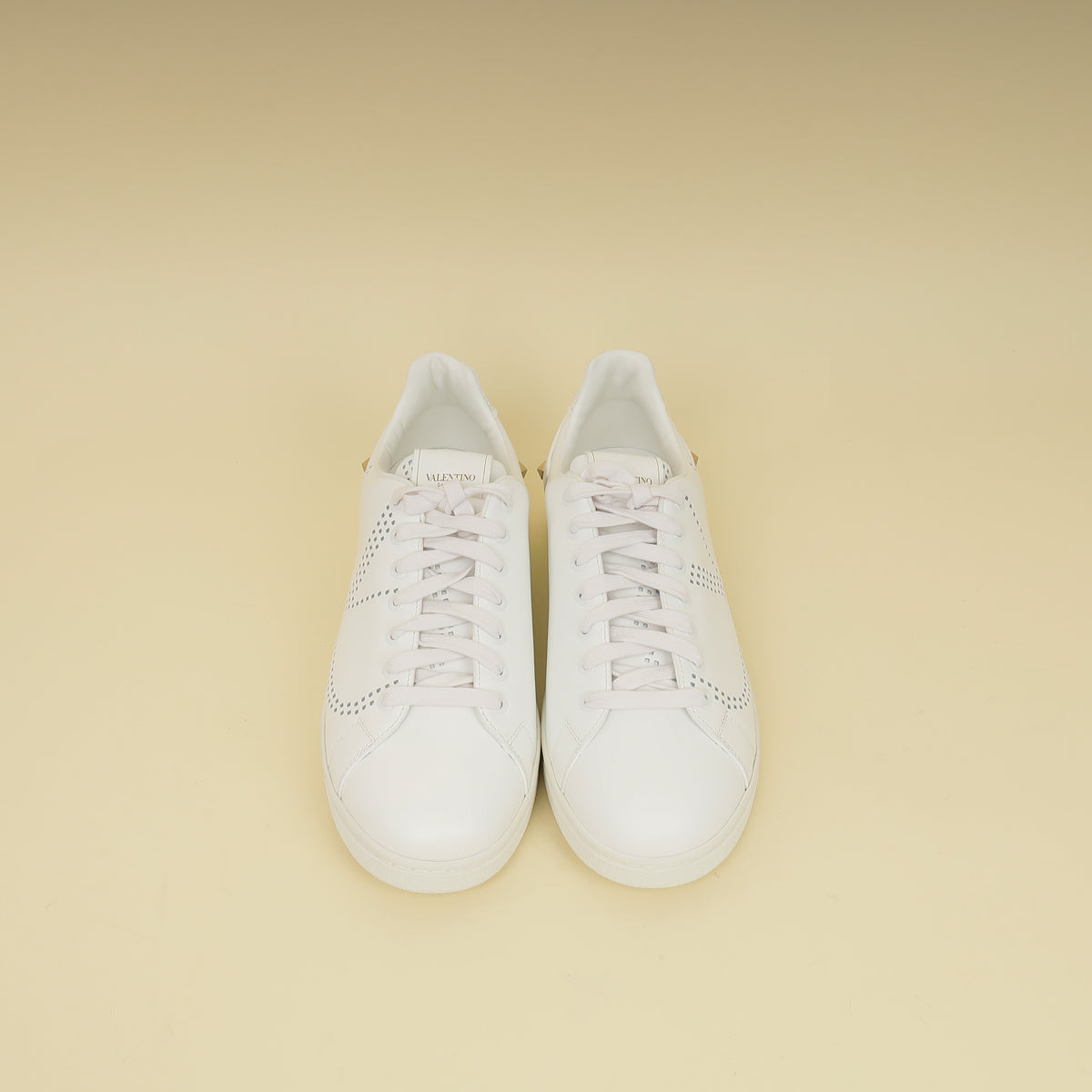 Valentino White VLOGO Backnet Sneakers 42-Valentino-THE CLOSET