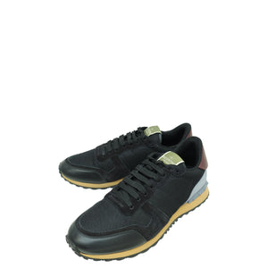 Valentino Black Mesh Suede Rockstud Sneaker 43