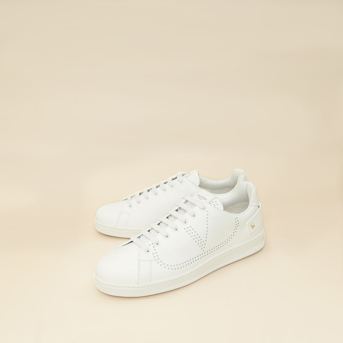 Valentino White Rockstud Backnet Sneaker 43-Valentino-THE CLOSET
