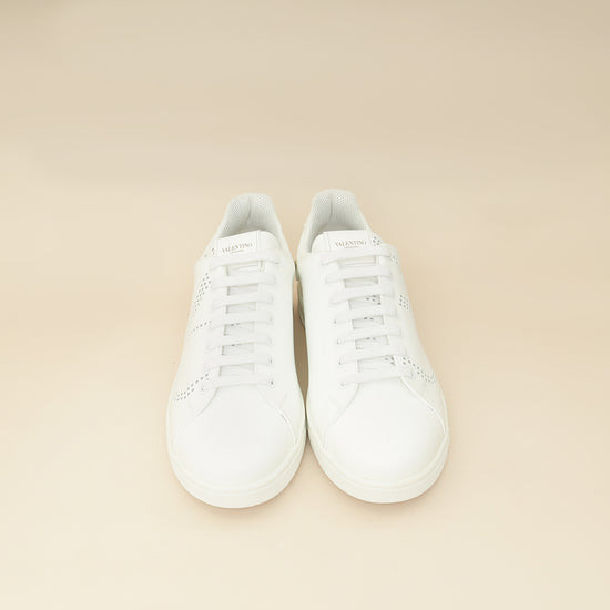 Valentino White Rockstud Backnet Sneaker 43-Valentino-THE CLOSET