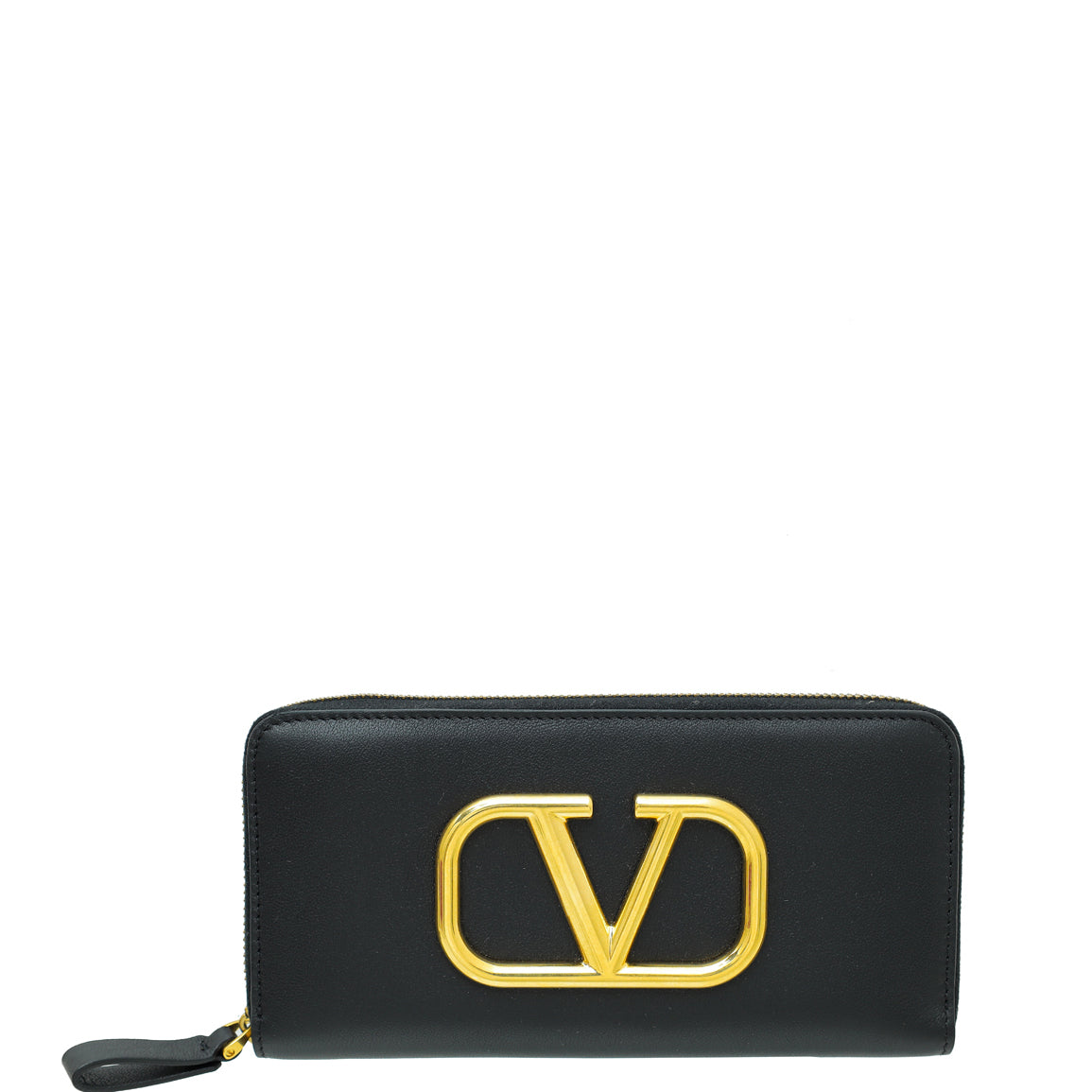 Valentino Black Vlogo Zip Around Wallet-Valentino-THE CLOSET