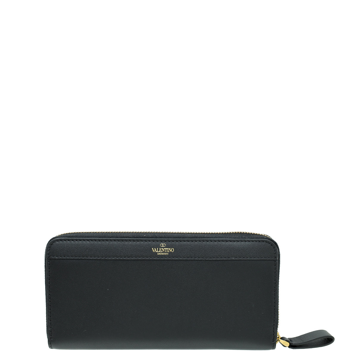 Valentino Black Vlogo Zip Around Wallet-Valentino-THE CLOSET