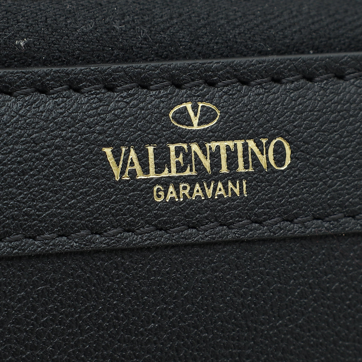 Valentino Black Vlogo Zip Around Wallet