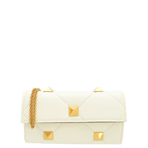 Valentino Neutral Roman Studs Chain Wallet