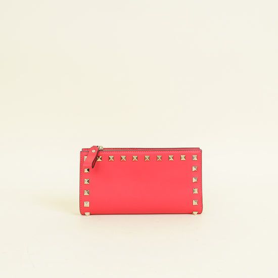 Valentino Red Rockstud Medium Wallet