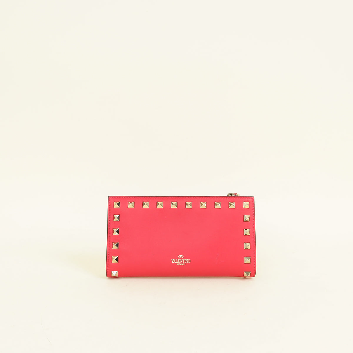 Valentino Red Rockstud Medium Wallet