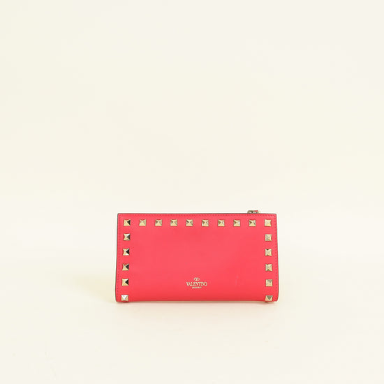 Valentino Red Rockstud Medium Wallet
