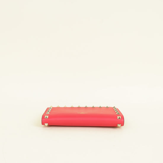 Valentino Red Rockstud Medium Wallet