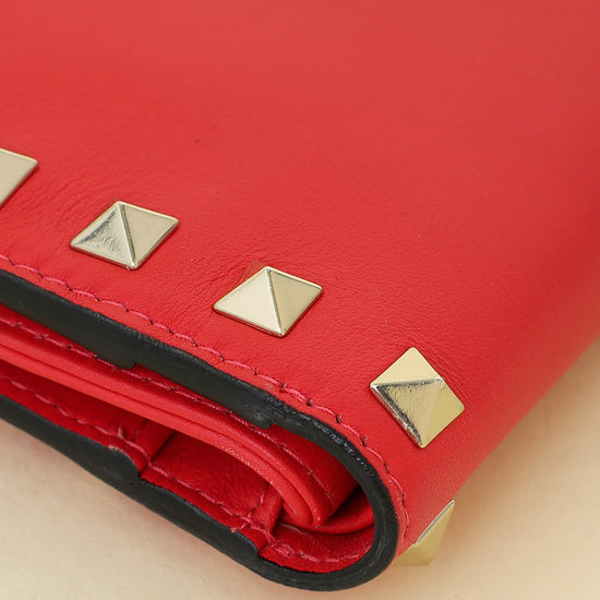 Valentino Red Rockstud Medium Wallet