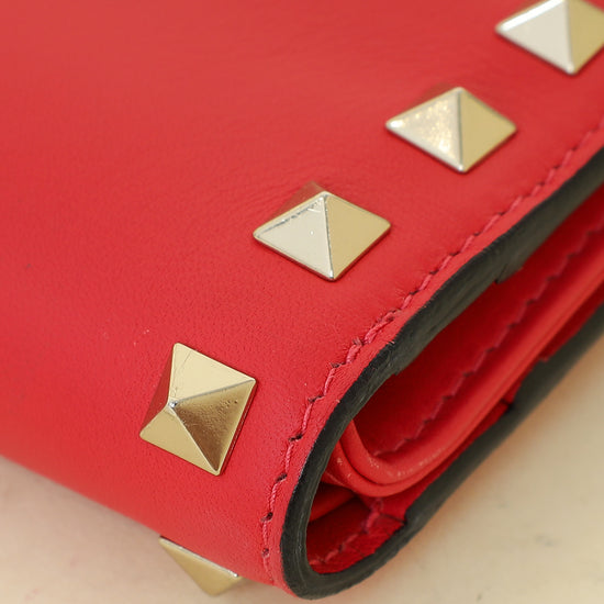 Valentino Red Rockstud Medium Wallet
