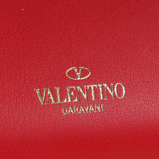 Valentino Red Rockstud Medium Wallet