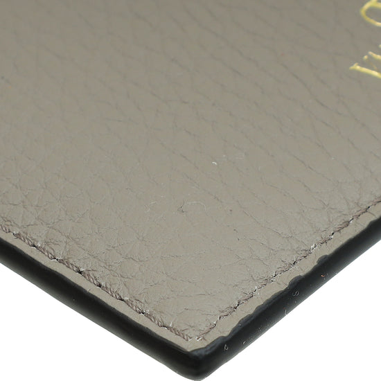 Valentino Gray Rockstud Card Holder-Valentino-THE CLOSET