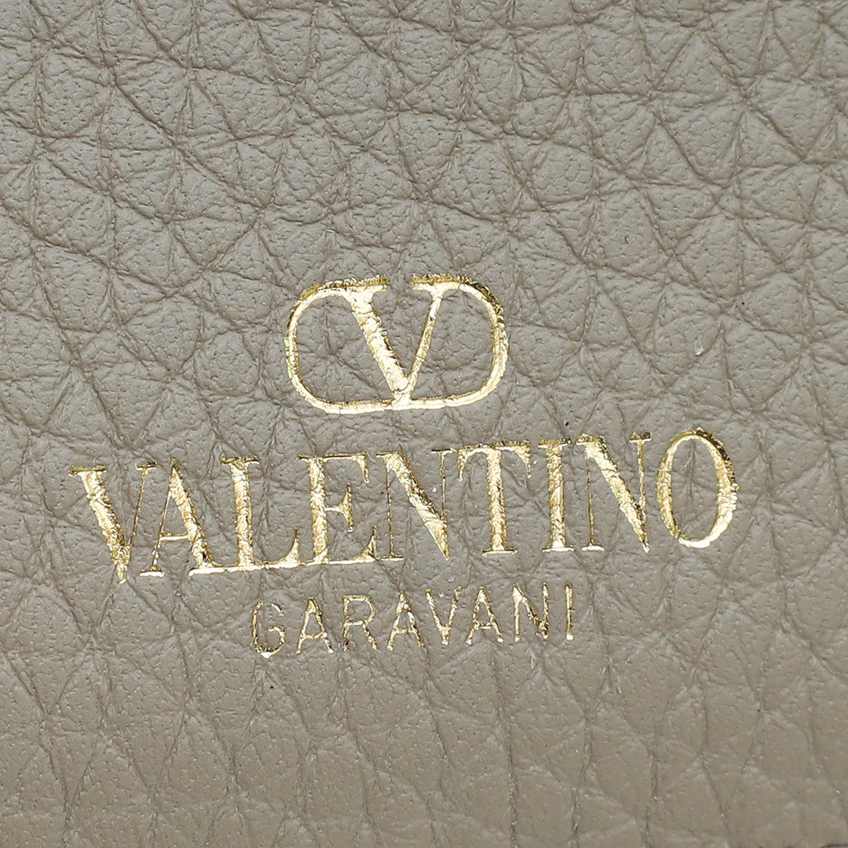 Valentino Gray Rockstud Card Holder-Valentino-THE CLOSET