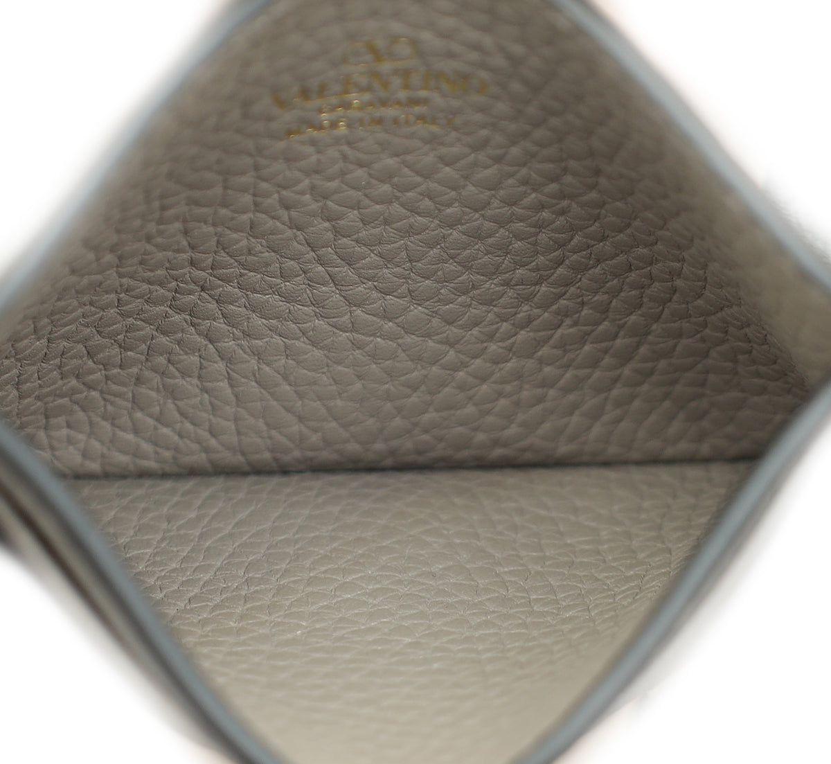 Valentino Gray Rockstud Card Holder-Valentino-THE CLOSET