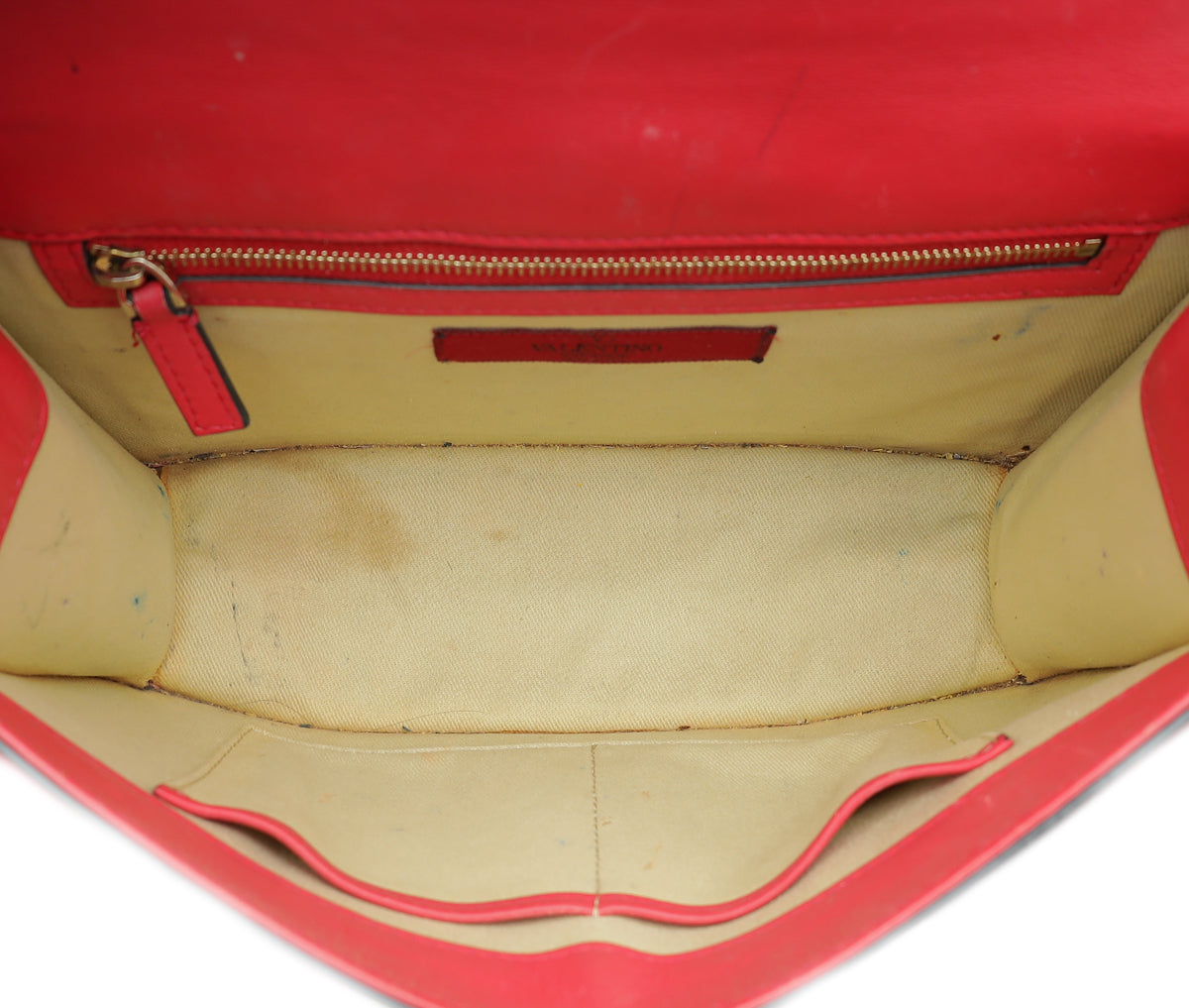 Valentino Red Glam Lock Medium Shoulder Bag