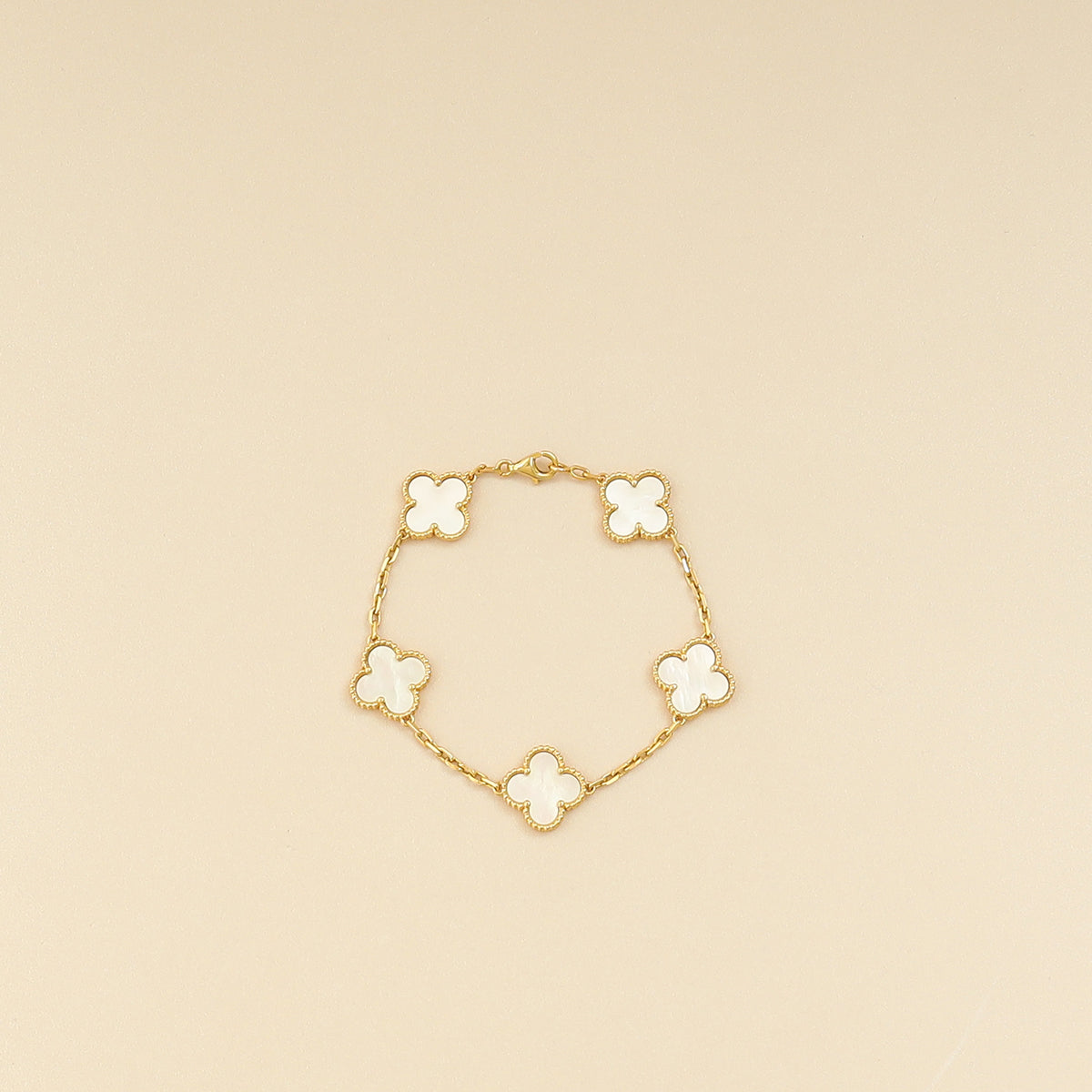 Van Cleef & Arpels 18K Yellow Gold 5 Motif MOP Vintage Alhambra Bracelet-Van Cleef & Arpels-THE CLOSET