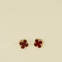 Van Cleef & Arpels 18K Rose Gold  Carnelian Sweet Alhambra Earstuds