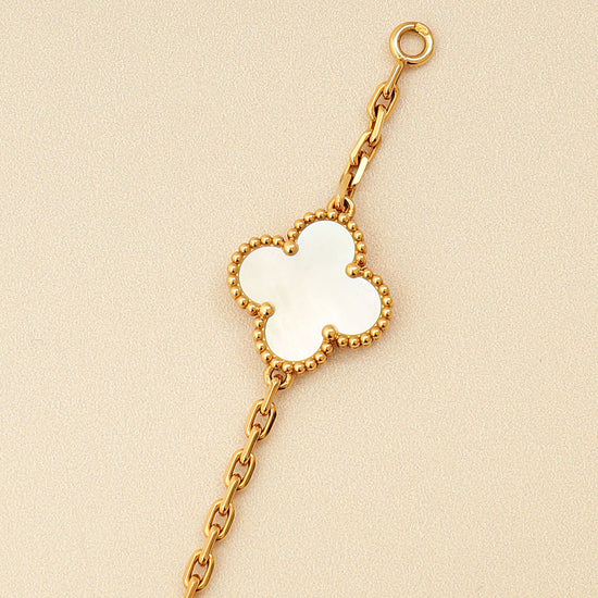 Van Cleef & Arpels 18K Yellow Gold MOP 10 Motifs Vintage Alhambra Necklace-Van Cleef & Arpels-THE CLOSET