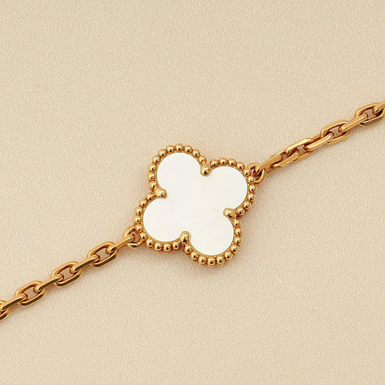 Van Cleef & Arpels 18K Yellow Gold MOP 10 Motifs Vintage Alhambra Necklace-Van Cleef & Arpels-THE CLOSET