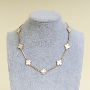 Van Cleef & Arpels 18K Yellow Gold Vintage Alhambra 10 Motifs MOP Necklace