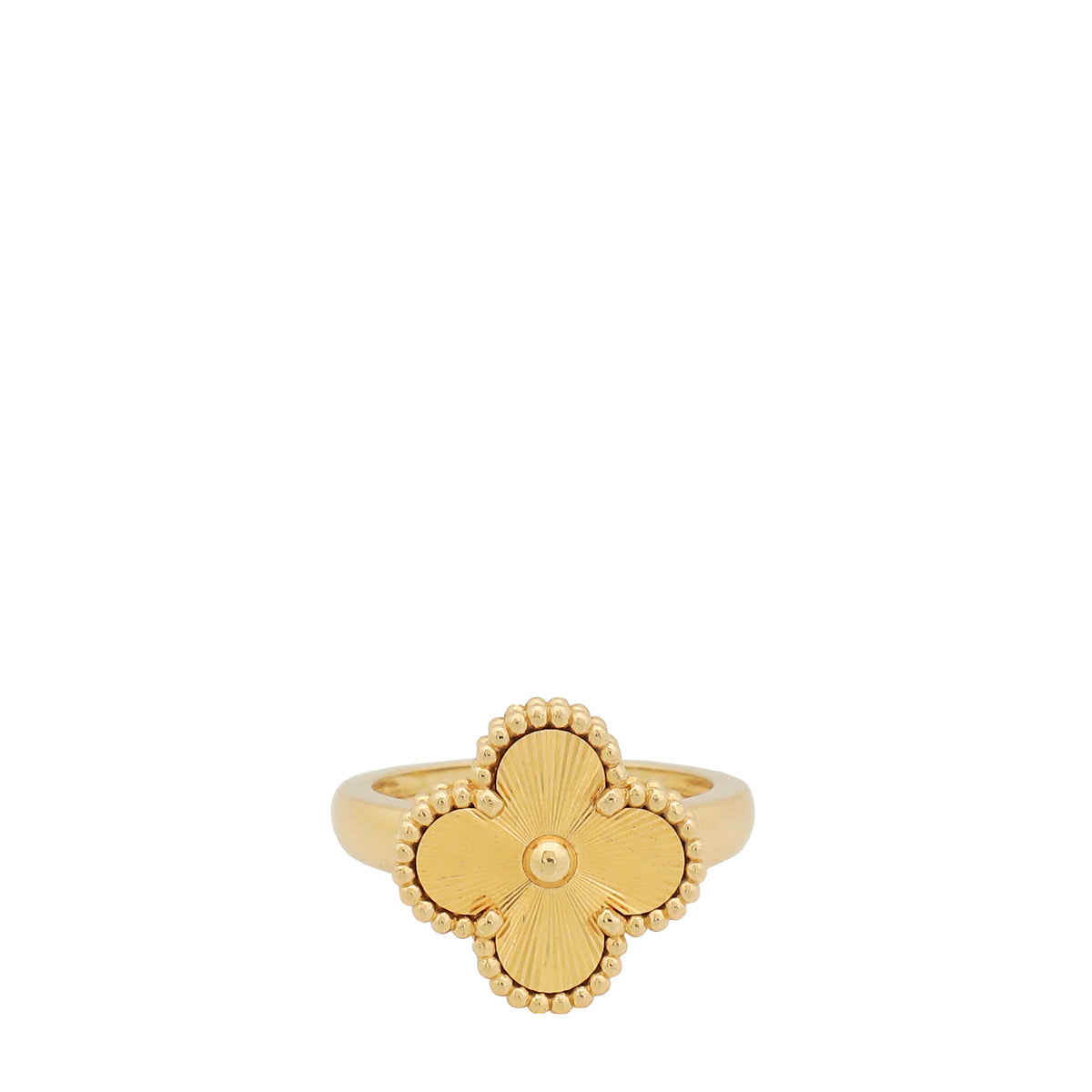 Van Cleef & Arpels 18K Yellow Gold Vintage Alhambra Ring 53-Van Cleef & Arpels-THE CLOSET