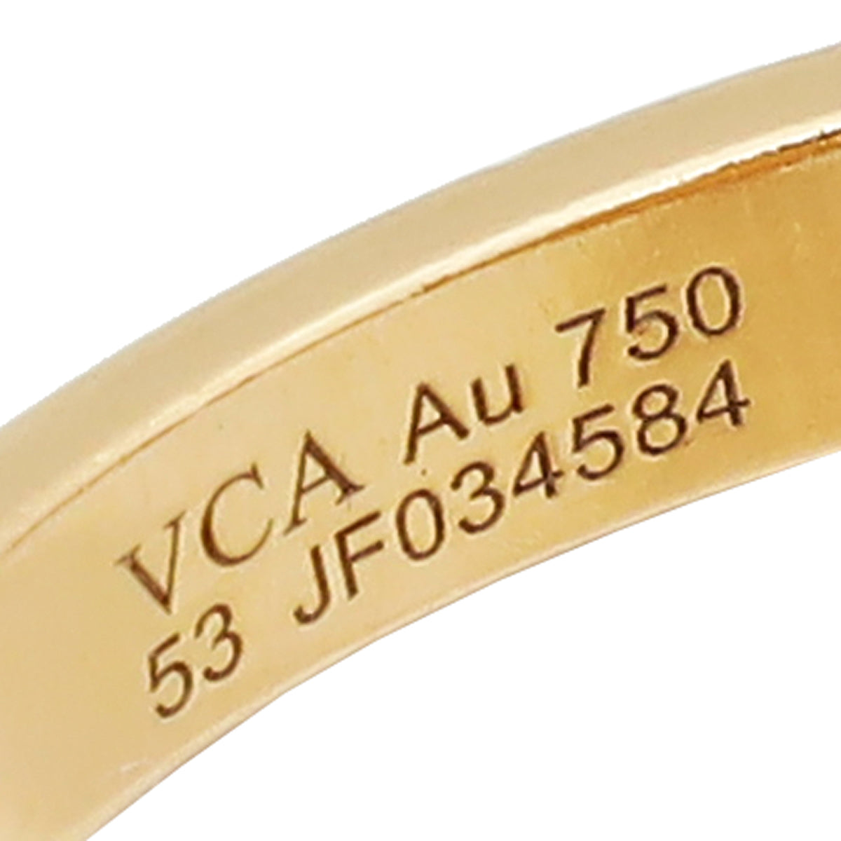 Van Cleef & Arpels 18K Yellow Gold Vintage Alhambra Ring 53