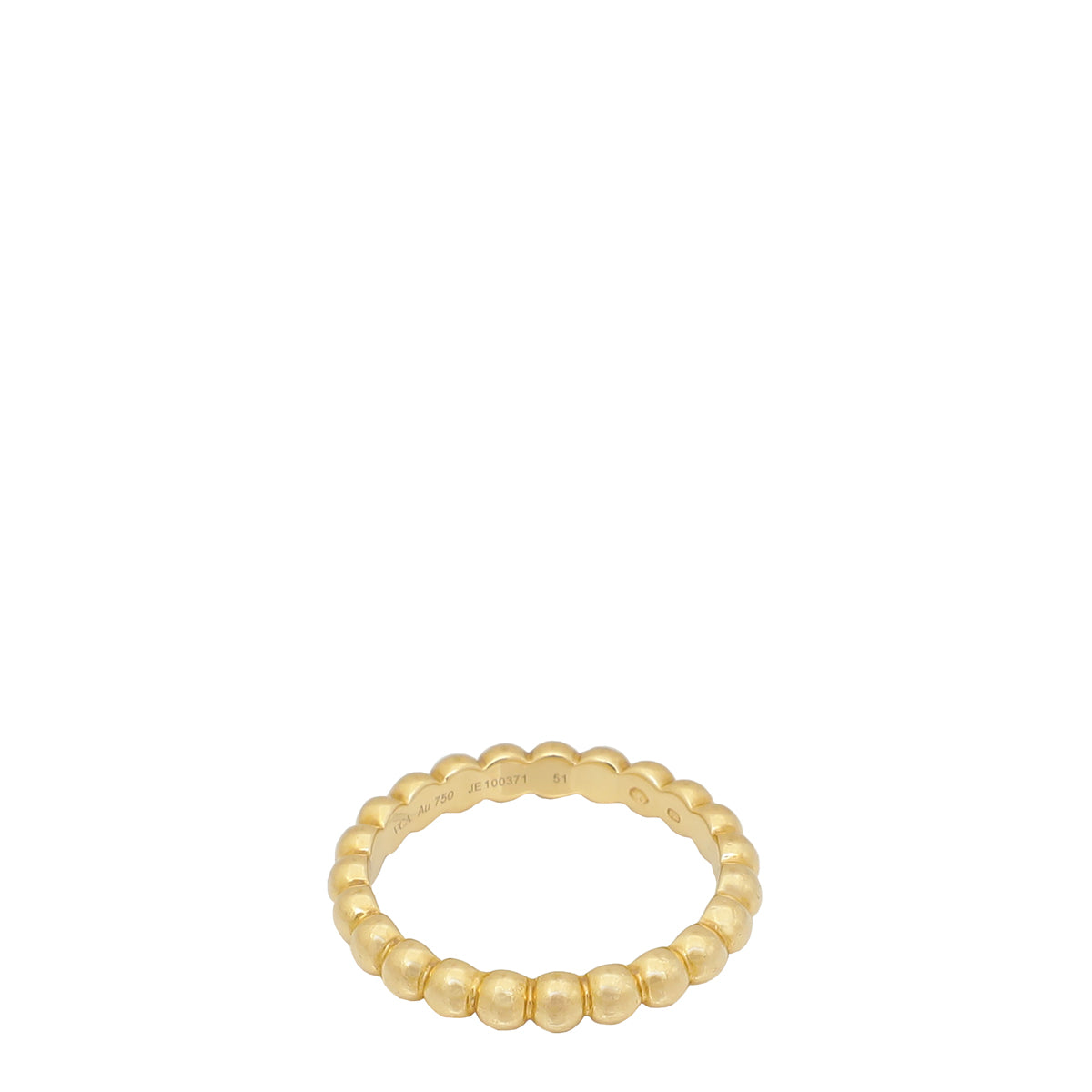 Van Cleef & Arpels 18K Yellow Gold Perlée Pearls of Gold Medium Ring 51