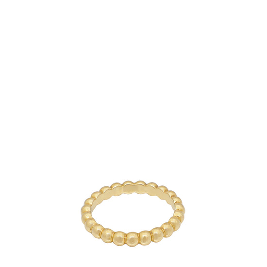 Van Cleef & Arpels 18K Yellow Gold Perlée Pearls of Gold Medium Ring 51