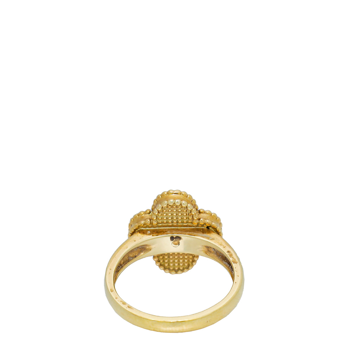 Van Cleef & Arpels 18K Yellow Gold Diamond Vintage Alhambra Ring 54 ...