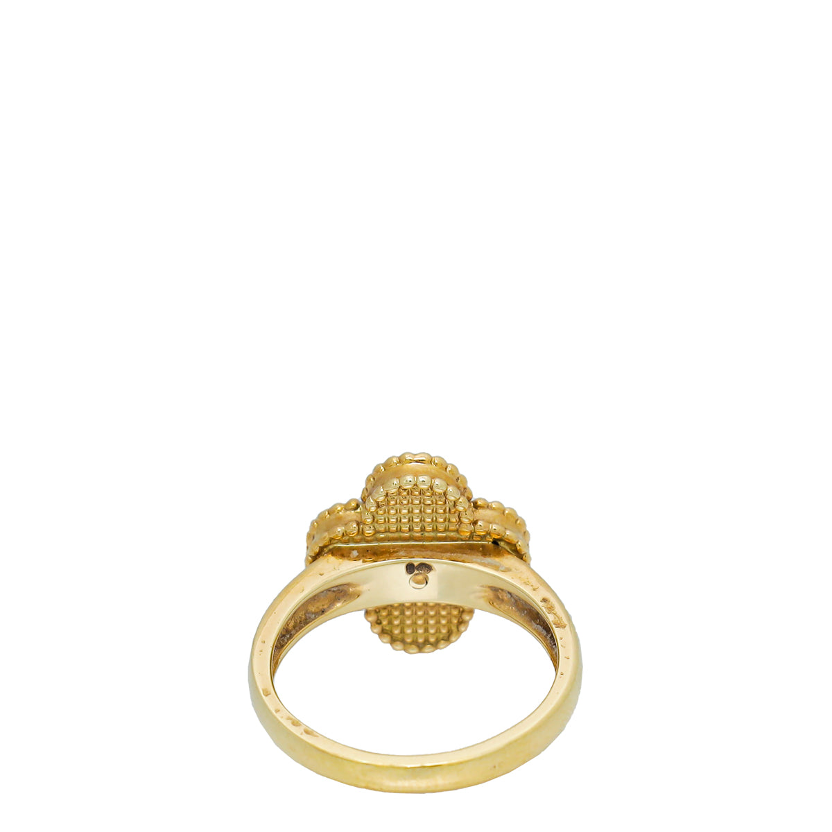 Van Cleef & Arpels 18K Yellow Gold Diamond Vintage Alhambra Ring 54