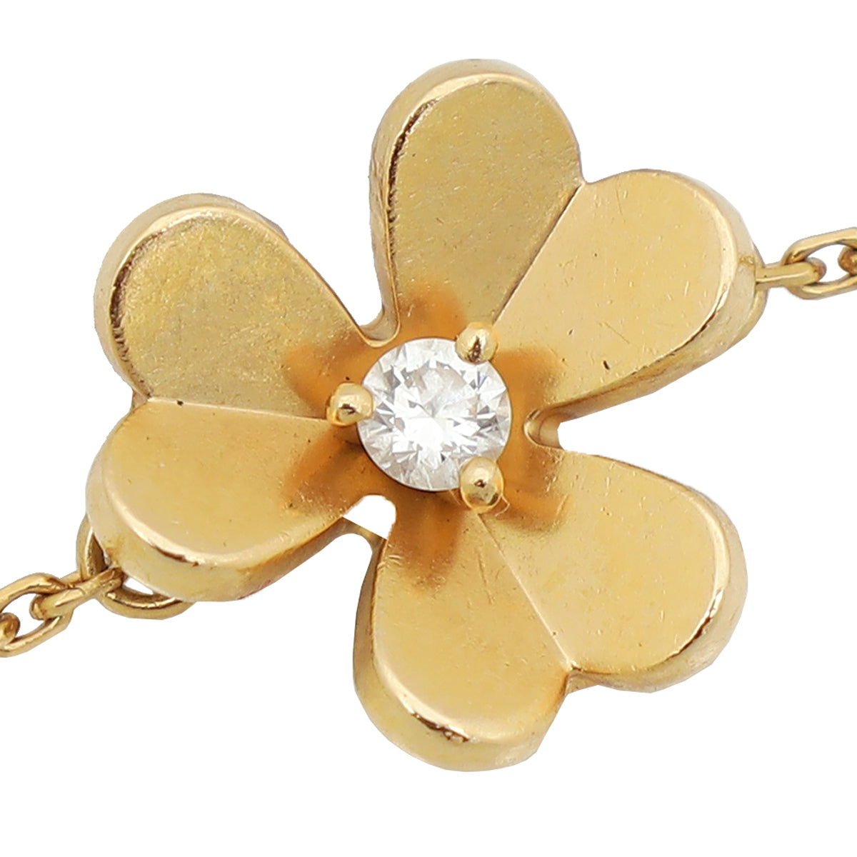 Van Cleef & Arpels 18K Yellow Gold 1 Diamond Frivole Mini Model Bracelet-Van Cleef & Arpels-THE CLOSET