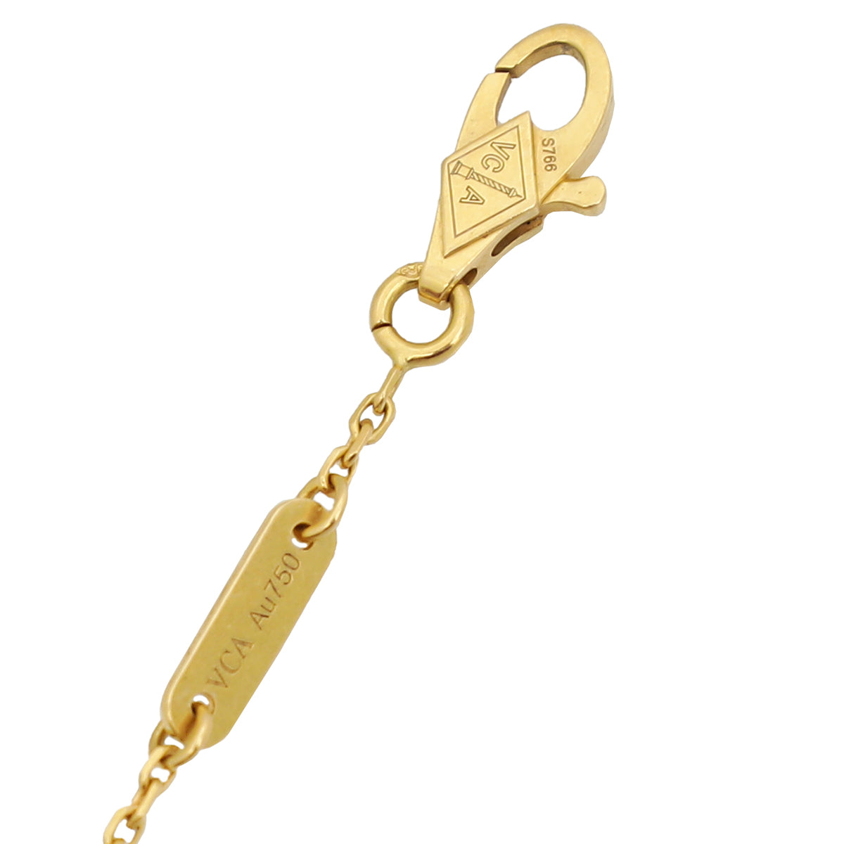 Van Cleef & Arpels 18K Yellow Gold 1 Diamond Frivole Mini Model Bracelet