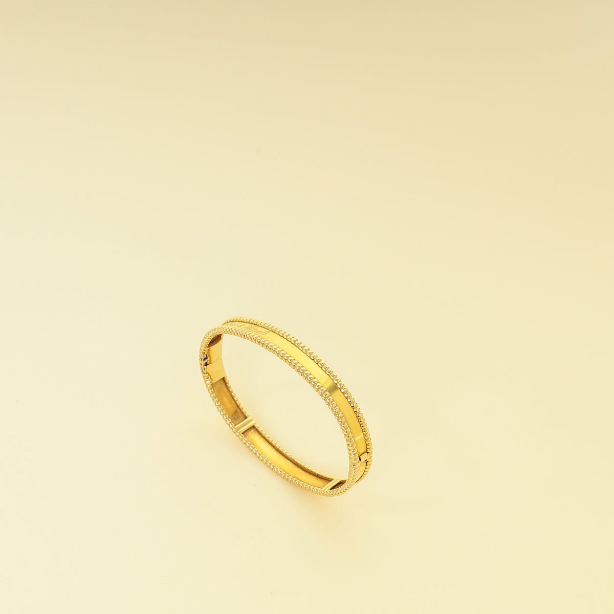 Van Cleef & Arpels 18K Yellow Gold Perlée Signature Bracelet, Medium Model