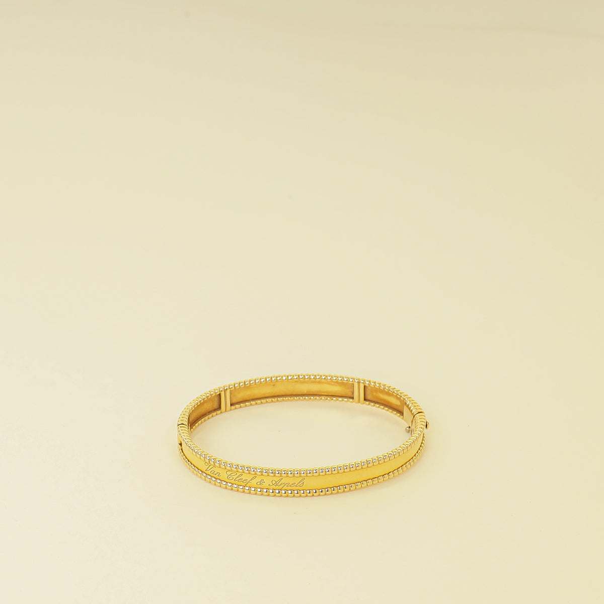 Van Cleef & Arpels 18K Yellow Gold Perlée Signature Bracelet, Medium Model